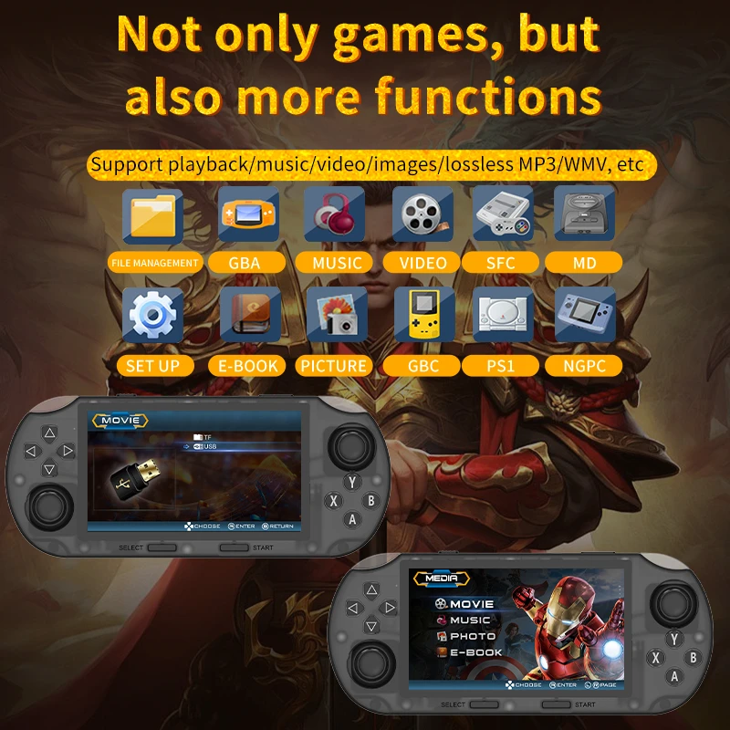وحدة تحكم ألعاب ريترو SF3000HD جديدة، مدمجة في 2 وات + ألعاب، تدعم مخرج التلفزيون، 14 جهاز محاكاة، تدعم الاستماع إلى الموسيقى