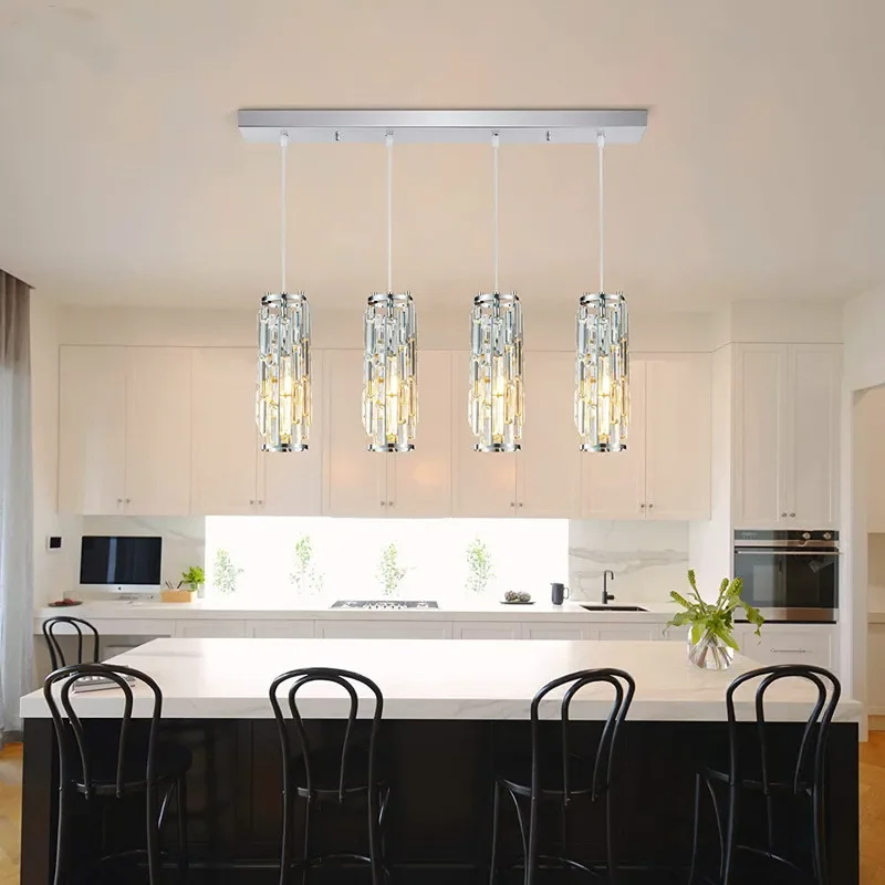 Modern Crystal Pendant Light, Lâmpada Pendurada para Mesa de Jantar, Bar, Suspensão de Cabeceira, Home Appliance, 220V