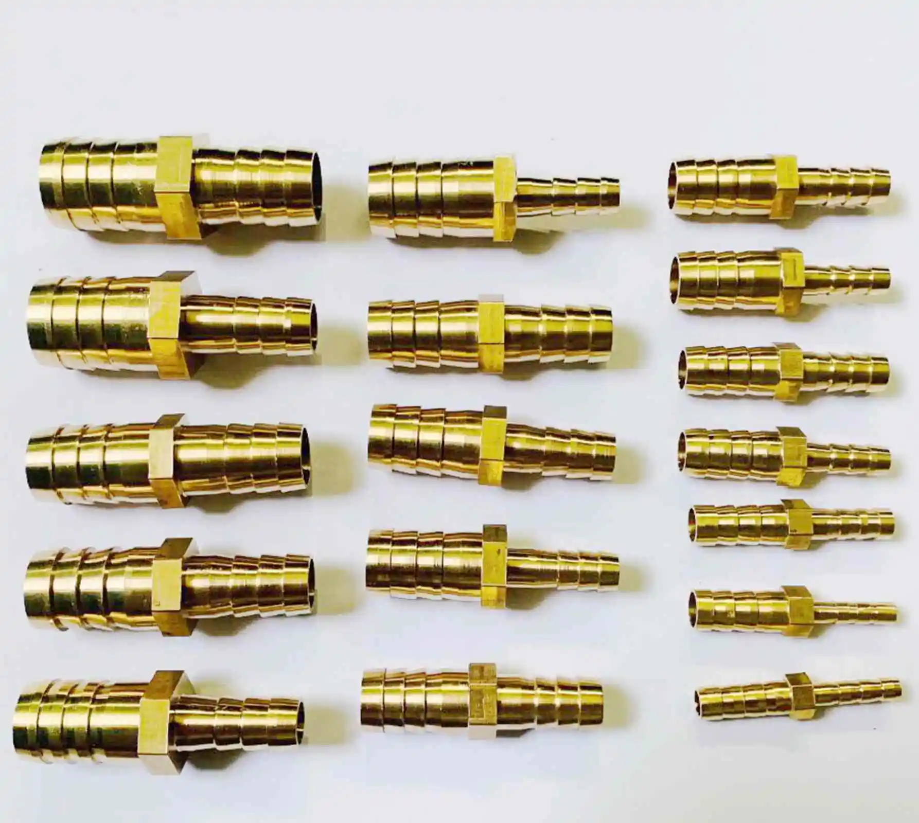 2pcs Reduce/Equal 4/6/8/10/12/14/16/19/25/32mm Barbed Brass Hex Tube Reducer Hose Fitting For Fuel Gas Water