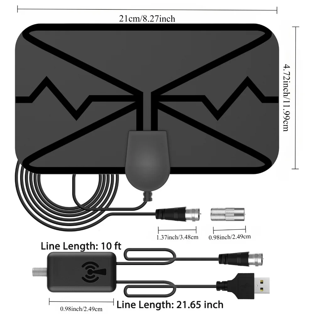 2025 أحدث هوائي التلفزيون داخلي HD رقمي 4K 1080p للتلفزيون الذكي 360 استقبال الإشارة مكبر للصوت الداعم UHF VHF #2