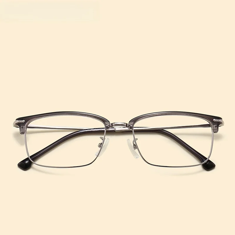 transparent-grey-half-frame-glasses-rectangle-brow-men's-vintage-fashion-optical-frame-lightweight-unisex-rectangular-eyeglasses