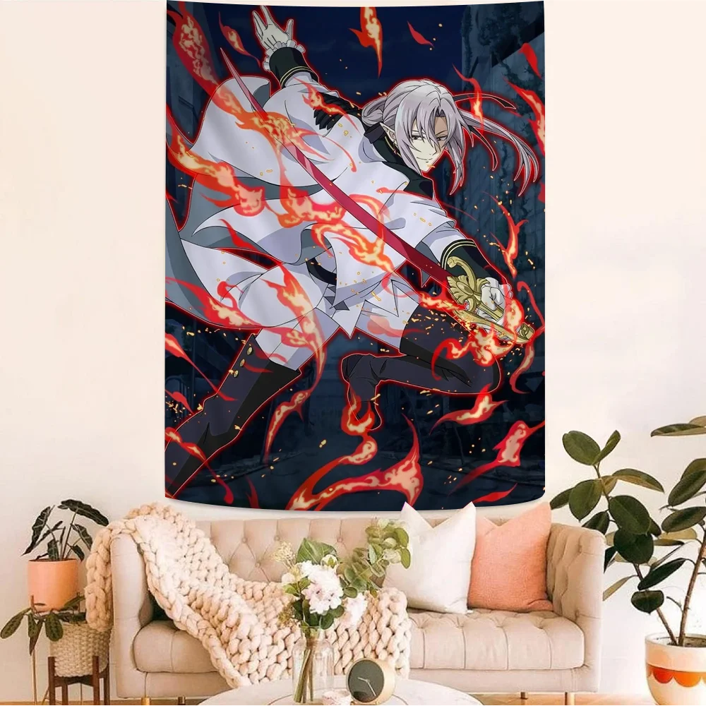 

Seraph Of The End Ferid·Bathory Hanging Bohemian Tapestry Hanging Tarot Hippie Wall Rugs Dorm Japanese Tapestry