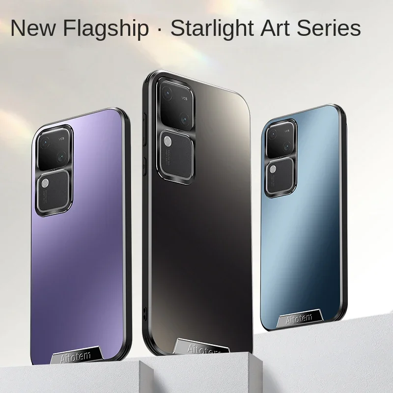 

Luxury Phone Case for Vivo V30 V40 V27 V29 Pro Metal Camera Protective Matte Back Cover Anti-Drop Shockproof Soft Bumper Cases