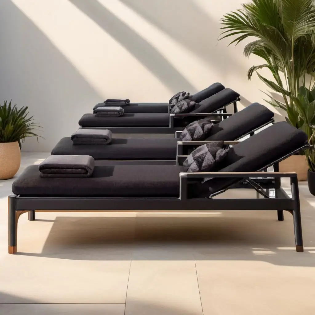 

Hot Sale Outside Furniture Aluminum Sun Lounger Patio Pool Outdoor Daybed With Cushion