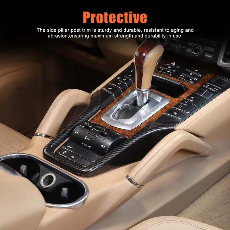 

For Porsche Cayenne 2011-2017 ABS carbon fiber /sliver car center control decorative frame sticker car interior accessories