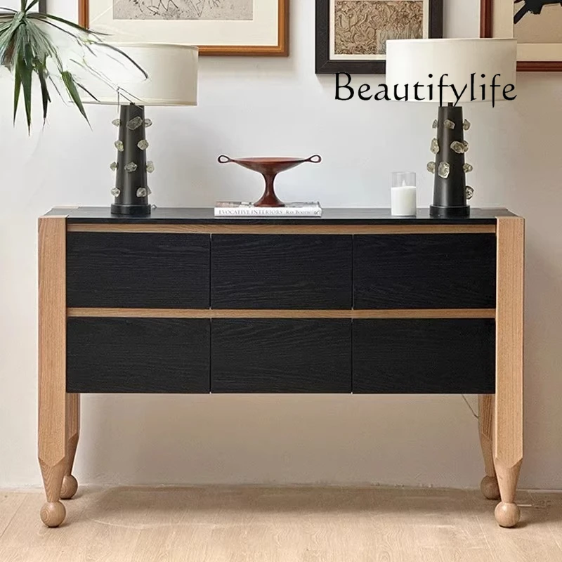 

Medieval style modern creative entrance cabinet simple light luxury bedroom storage cabinet foyer locker