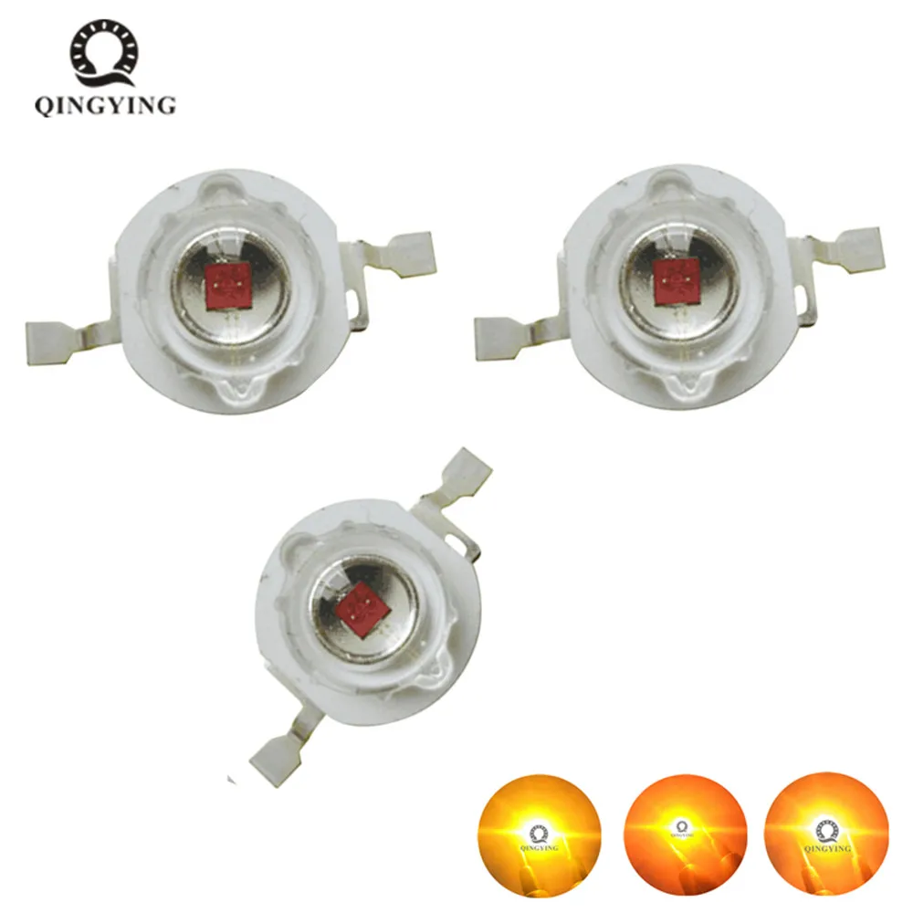 20pcs-1000pcs 1W 3W High Power LED Chip Yellow 590-595nm Amber 595-600nm Orange 600-605nm DC2.2-2.6V For Emergency Traffic Light