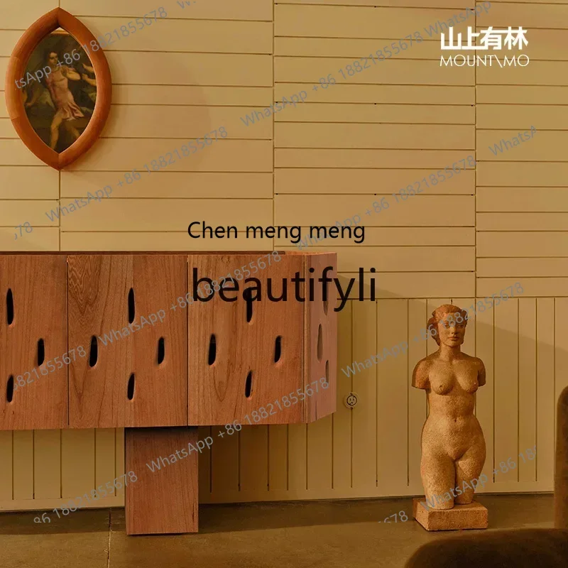 SS S7486 Solid wood side TV cabinet Cherry wood storage dining side cabinet Designer side cabinet can be customized