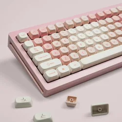 Teclas PBT de perfil MOA de cereza rosa de 143 teclas, subteclas de tinte aduanero para teclado mecánico para juegos Cherry MX Switch 61/87/104