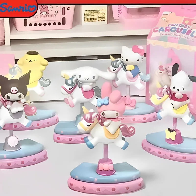 New Sanrio Dream Carousel Blind Box Kawaii Kuromi My Melody Hello Kitty Cinnamoroll decorazione Desktop regalo di san valentino