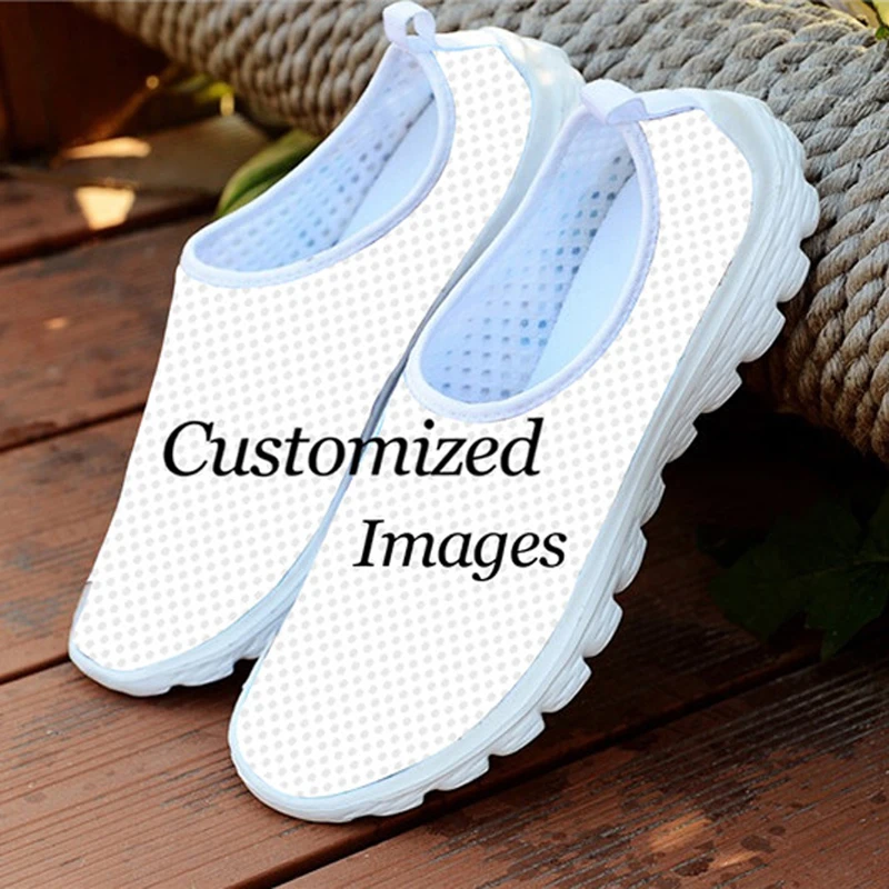 

Summer Mesh Casual Shoes for Women Flats Custom Your Image Print Women's Sneakers Nurse Beach Woman Loafers Ladies Slip On Shoes