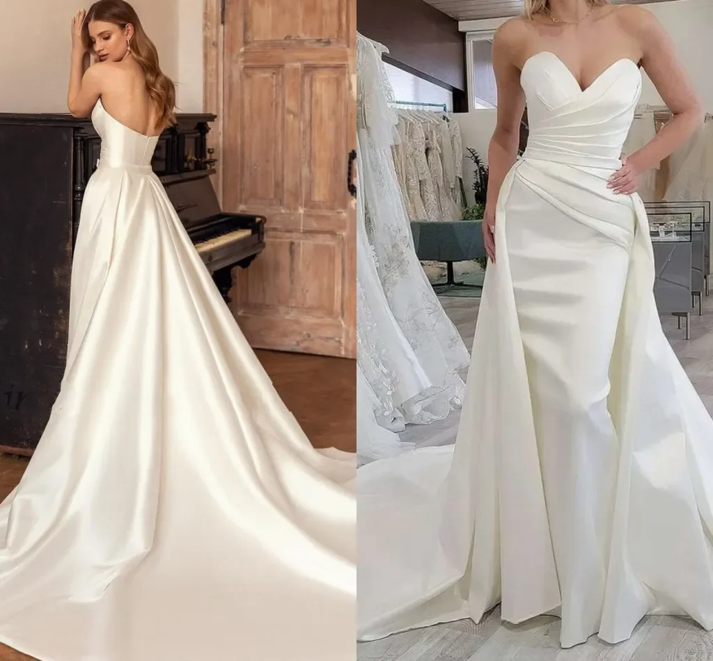 Vestido de sirena con cuello en V para mujer, vestido de fiesta nupcial con Espalda descubierta, longitud hasta el suelo, vestido de novia personalizado romántico, paquete de cadera, Simple y elegante, sexy