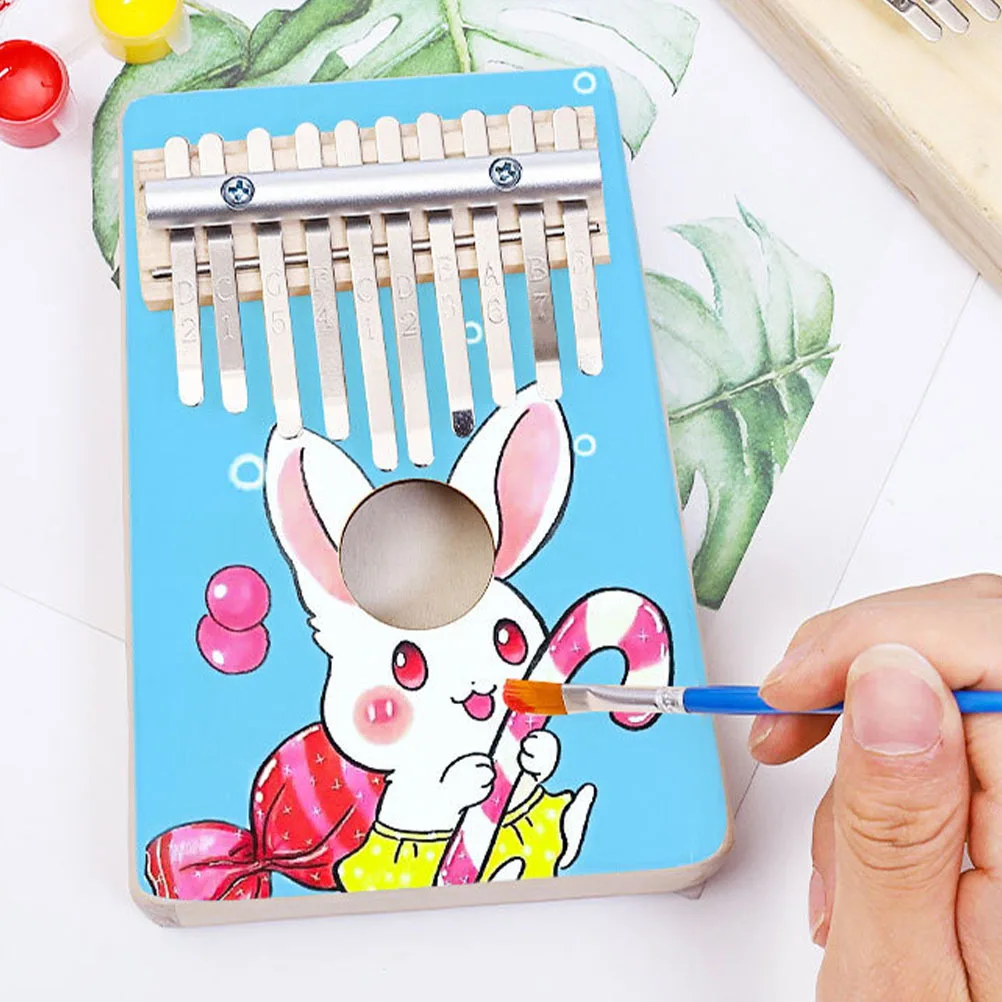 

1 set Blank Thumb Piano Diy Kit For Handmade Painting Graffiti Musical Instrument Wood Kalimba Set