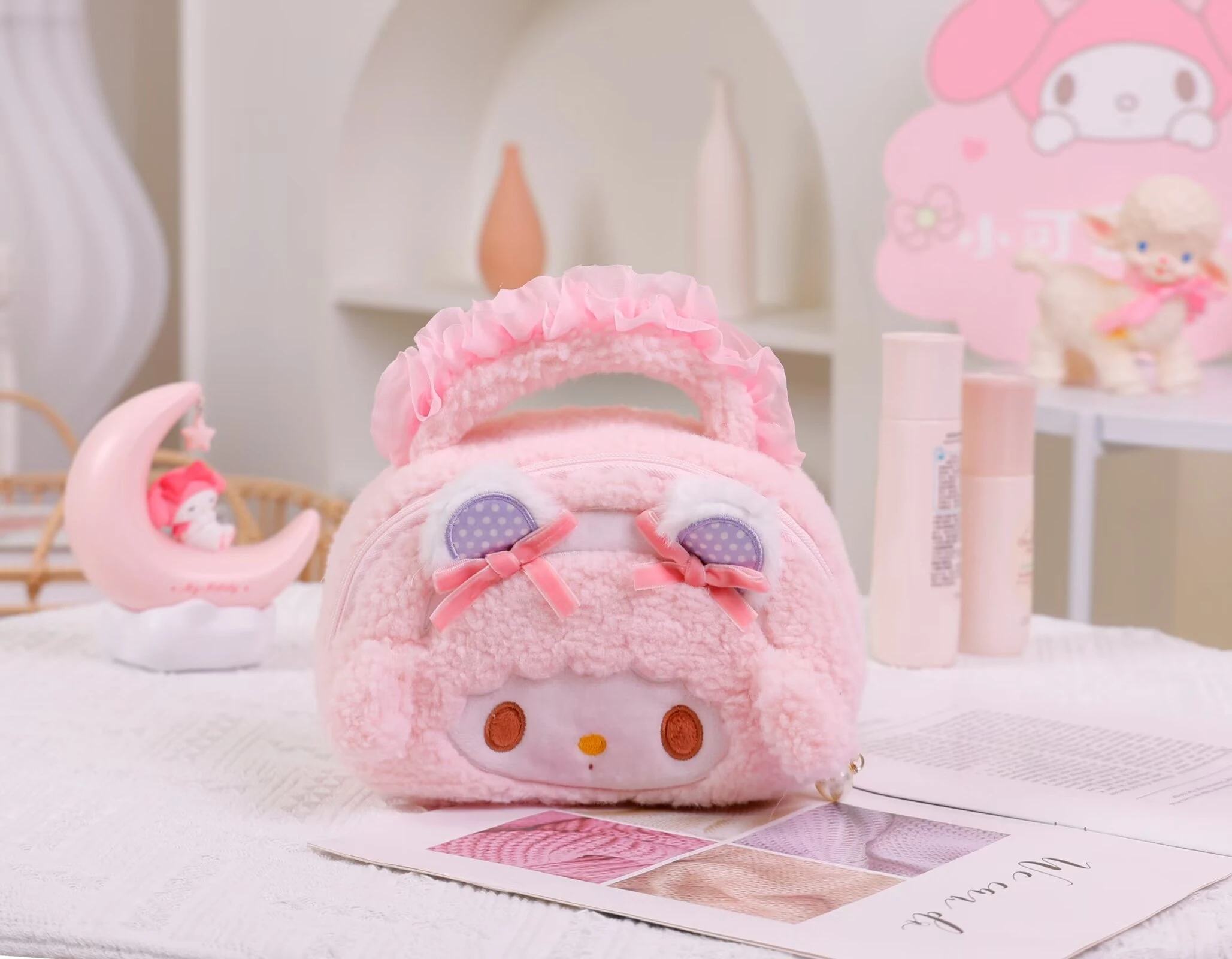 Sanrio meine Melodie Kosmetik Fall niedlichen Cartoon Anime Little twin stars Plüsch Handtasche Kawaii rosa Tasche Geschenke für Mädchen ﻿