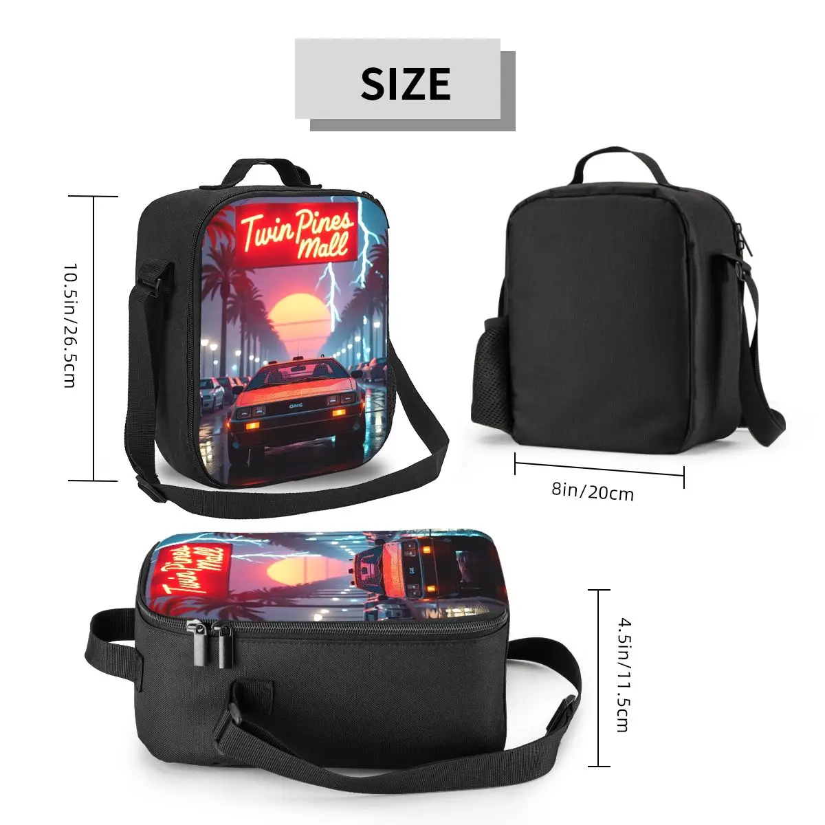 DeLorean Time Machine العودة إلى المستقبل معزول حقيبة الغداء تخزين صناديق الطعام المحمولة الحاويات برودة علب الاغذية الحرارية حمل