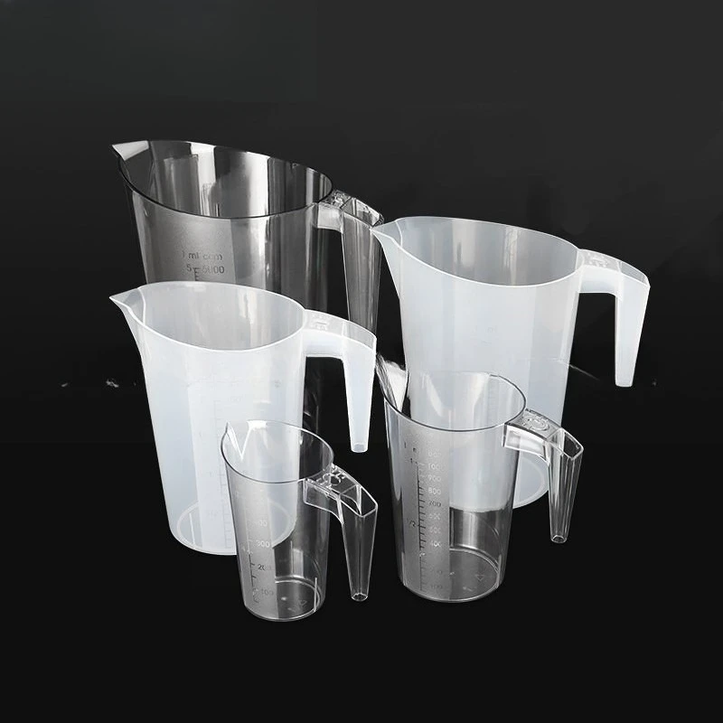 Plastic transparent American measuring cup screen printing scale measuring cup stackable oblique mouth high temperature