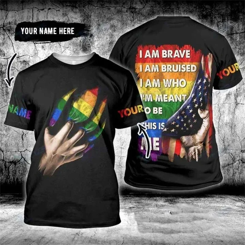 LGBT 3D Printed Rainbow T Shirt Men Women Summer Trendy Loose Comforts T-shirts  Rainbow Pride Shortsleeves Tee Tops Streetwear