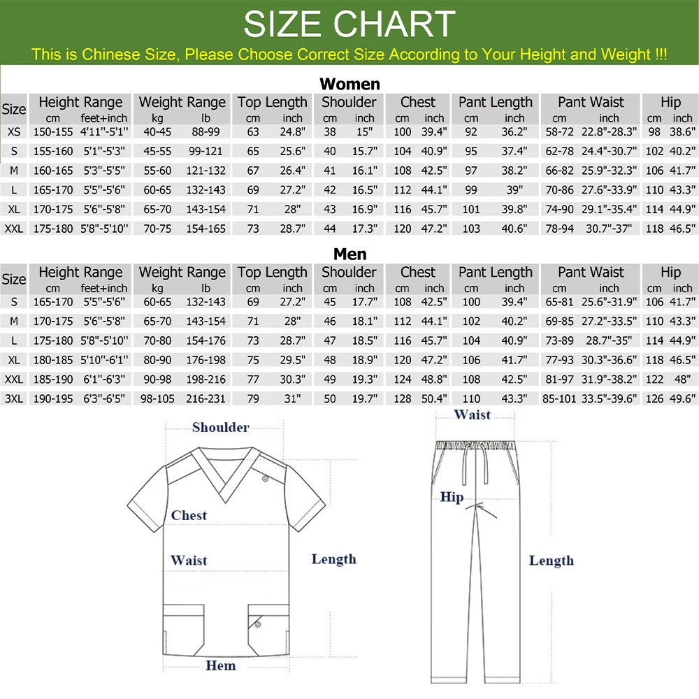 Basic Medical Uniform Scrub Sets Women Men 2 Piece V Neck Top Drawstring Pants Pro Heather Nursing Slim Tunic Xsy-202