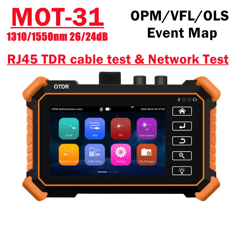 Mini OTDR Active Fiber Live Test, 1310/1550nm, 24/26dB, Optical Fiber Reflectometer, 5.4