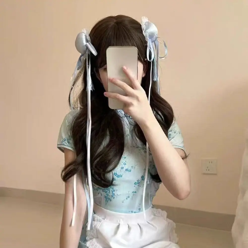 New Chinese Style Lolita Headdress Handmade Traditional Hairclips Kawaii Cosplay Cheongsam Hair Bag Girl