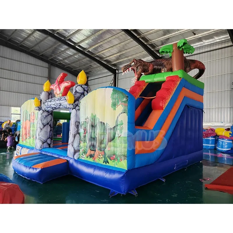 Commercial Dinosaur Theme Inflatable Bounce House Combo With Slide PVC Kids Jumping Bouncy Castle for Outdoor Party Event Rental