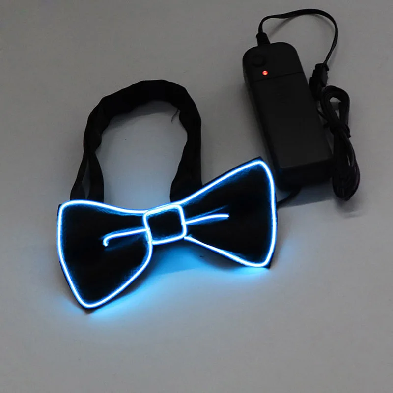 Oplichten Led Vlinderdas Mannen Vrouwen Stropdas Lichtgevende Mode Led Glow Bowtie Dance Party Kerst Halloween Avond Feest Decoratie