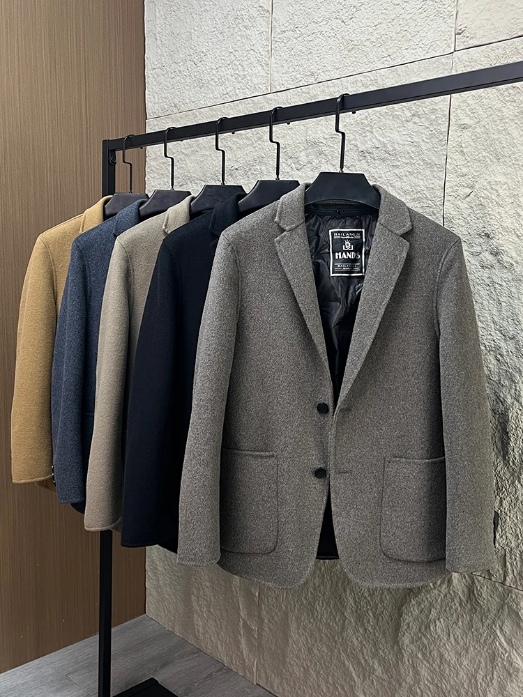 

Ele теплый съемный белый ду пух внутренний мужской шерстяной костюм Jaet осень-зима Faion Urban Sle Busin повседневное пальто