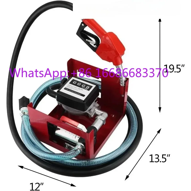 DC 12/24V electric mobile portable mini fuel d-iesel transfer pump kit with automatic nozzle and hose