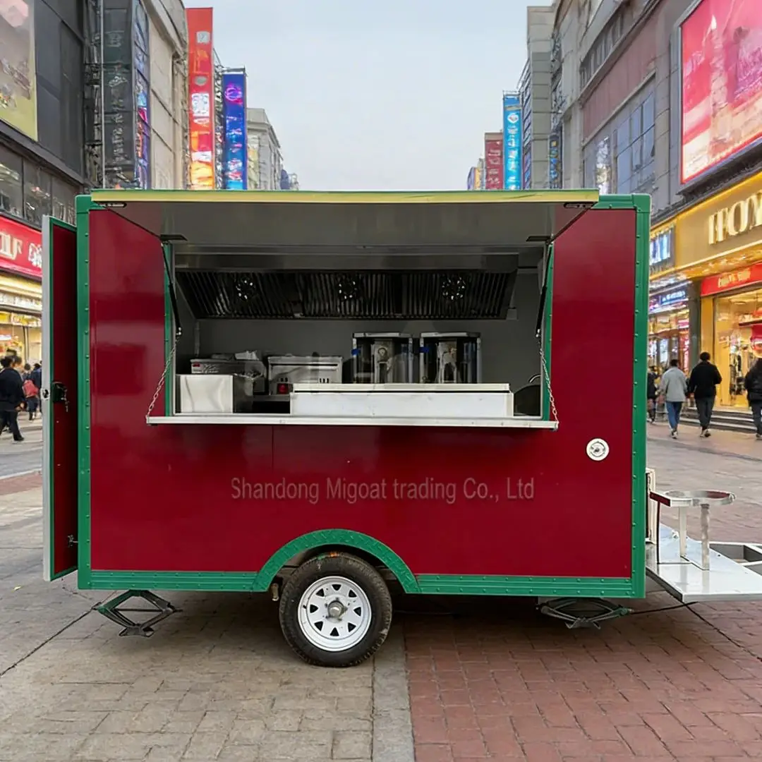 

Towable Food Vending Trailer Stainless Steel Kitchen Mobile Fast Food Cart for Export