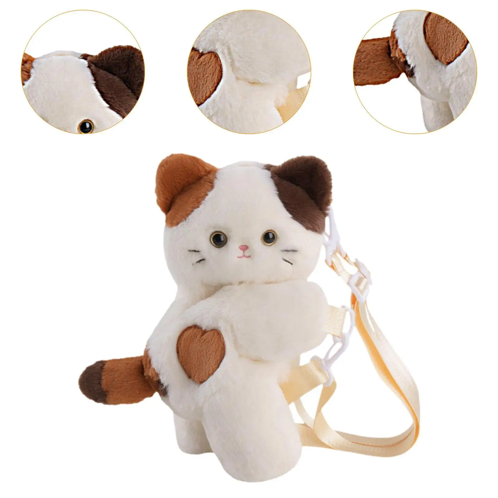 Bolsa crossbody de pelúcia de gato bolsa de viagem para compras de férias ao ar livre