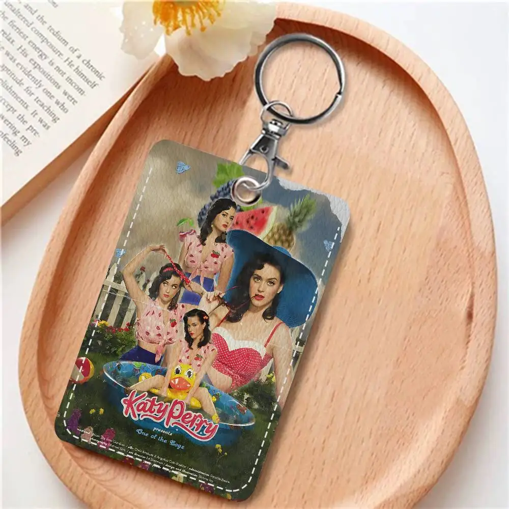 Classic Pop Singer K-Katy P-Perry Cute Cartoon Inteated Elevator Card Acc Control Card Keychain Protective Cover Gift Keychain