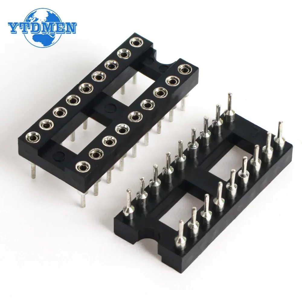 10PCS IC Sockets DIP6 DIP8 DIP14 DIP16 DIP18 DIP20 DIP24 DIP28 Pins Round Hole 2.54 PCB Connector DIP Socket 6 8 16 18 20 28 Pin