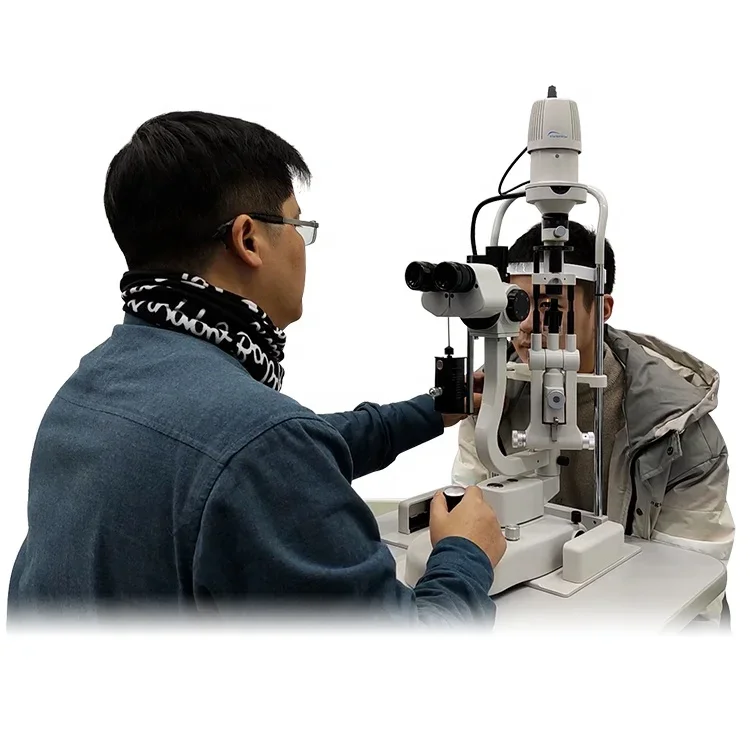 

S5 LED Bulb 5 Magnifications Ophthalmology Medical Slit Lamp With Metal Table Board