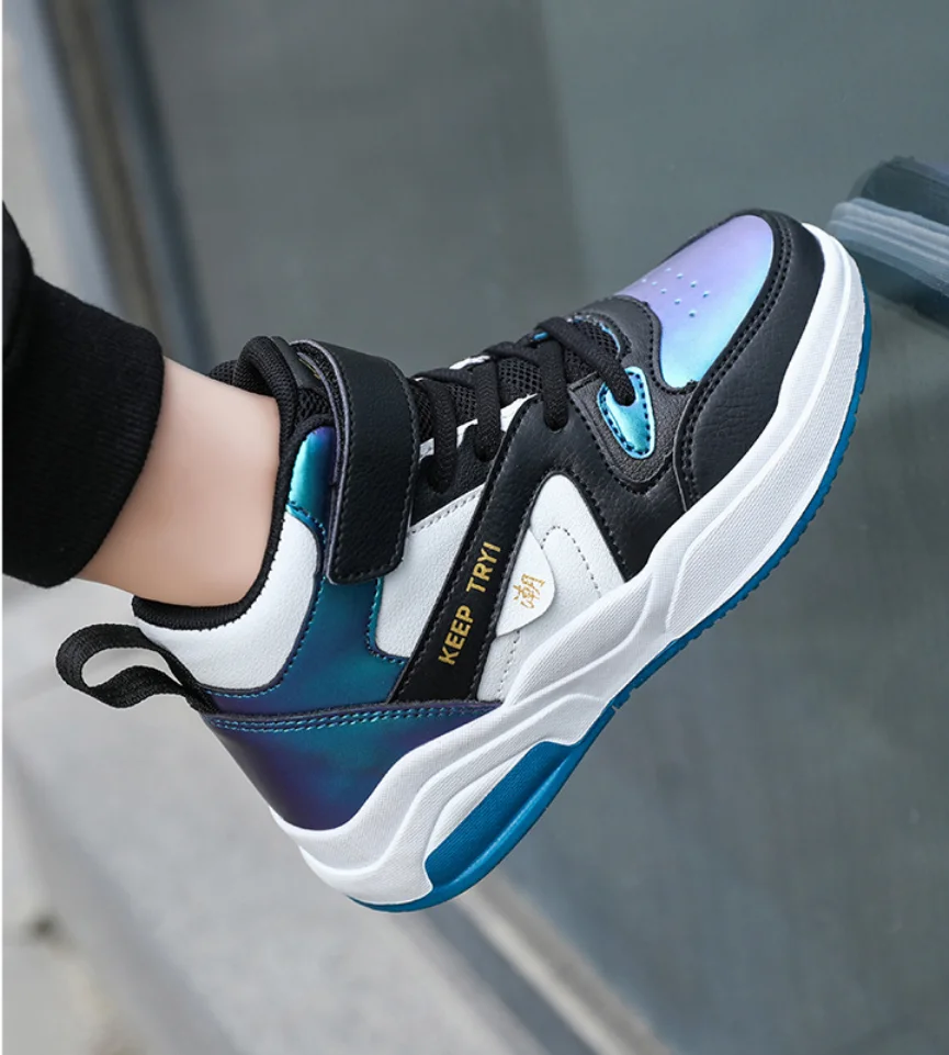 أزياء أطفال أحذية الأولاد أحذية رياضية جلدية الخريف سكيت عالية أعلى حذاء رياضة كاجوال مدرسة كرة السلة أحذية رياضية لصبي #6