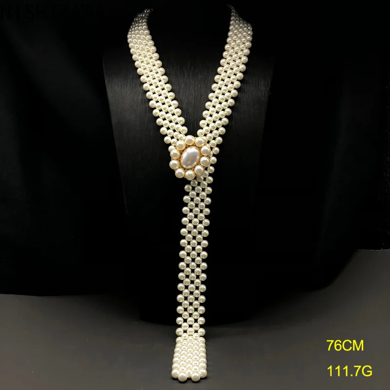 

NISHIZAWA Pearls Brooches for Women Long Tassels Palace Style Vintage Fashion Jewelry Light Luxury Elegant Clothing Pins