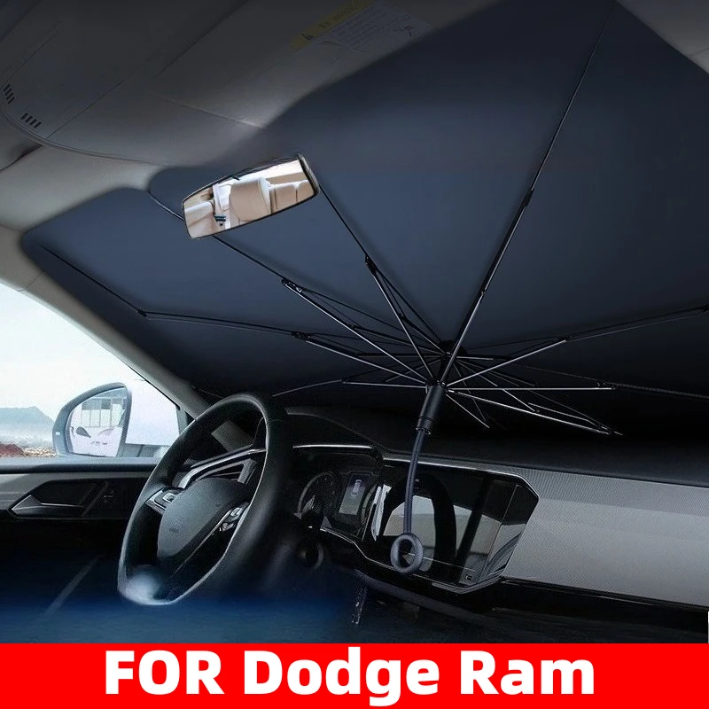 

Для Dodge Ram автомобильный зонт от солнца, тянущая веревка, ручка от царапин, переднее лобовое стекло, зонтик от солнца - модернизация двухслойной ткани