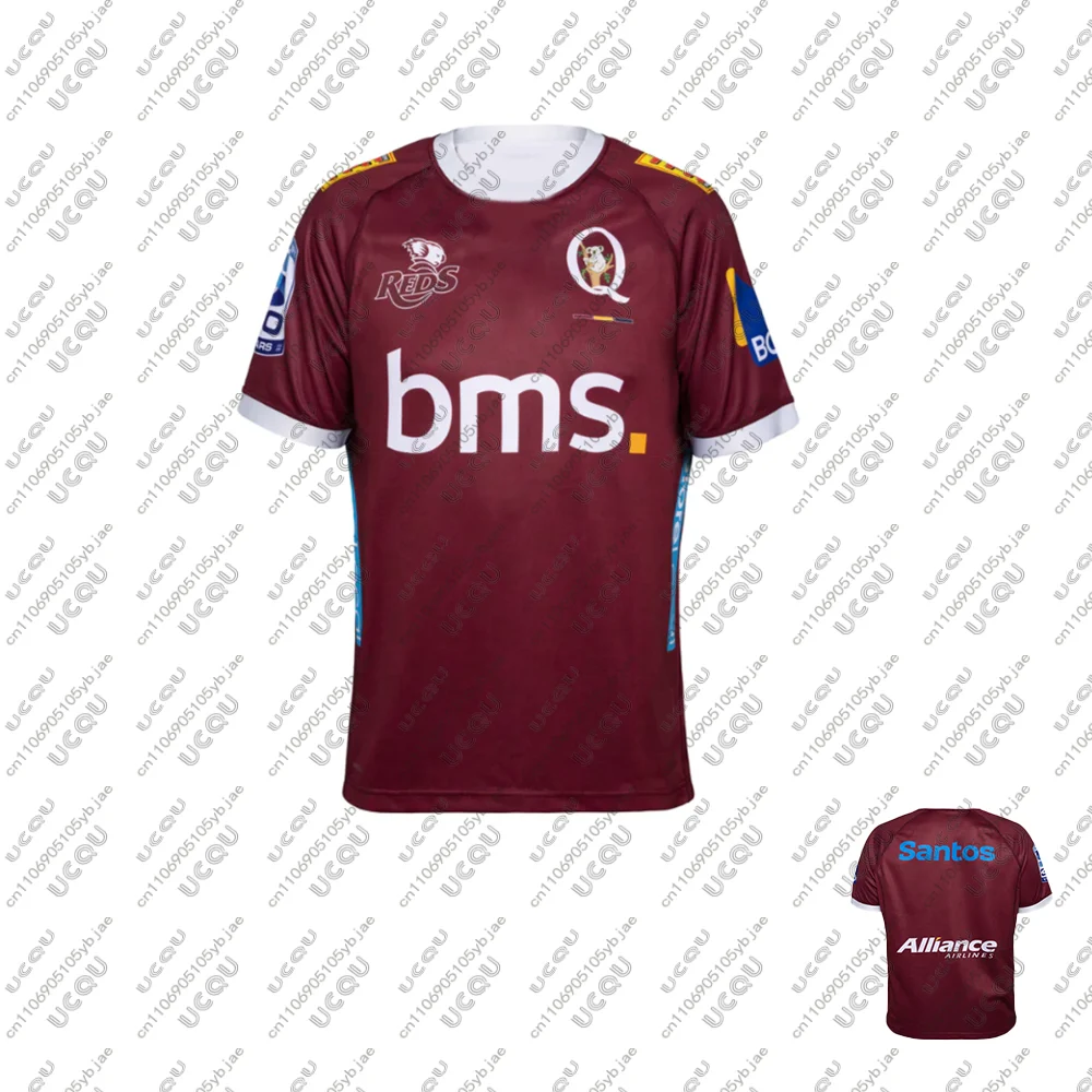 

2025/26 Мужская трикотажная одежда для регби, детская дышащая быстросохнущая футболка для мальчиков, футболка, спортивная одежда, топ на выезде, Q-Queensland R-Reds, подарок