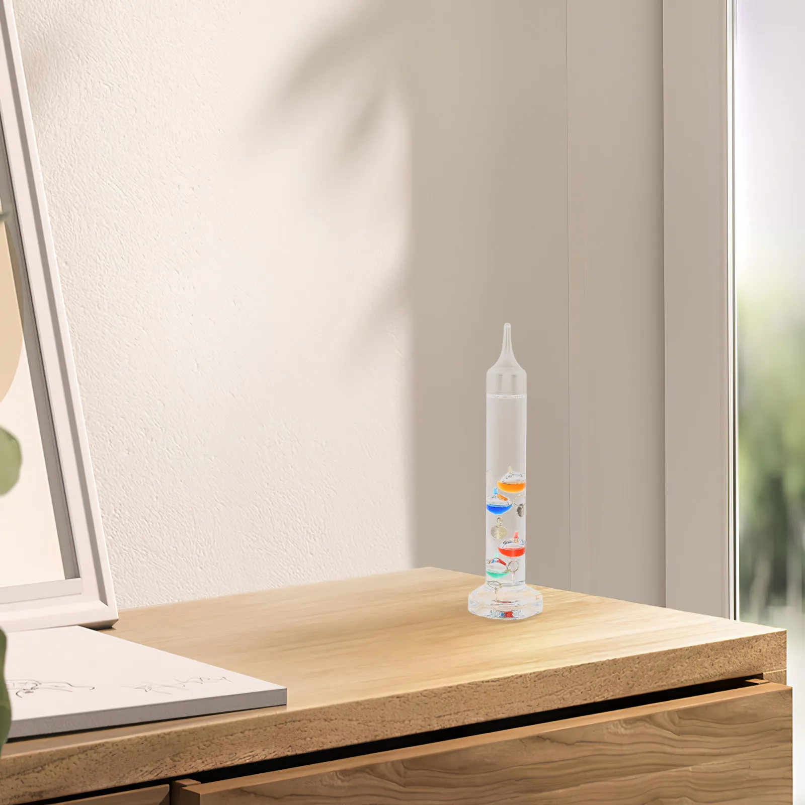 Galileo Thermometer Indoor Colorful Floating Spheres Gold Tags Accurate Desktop Ornament Home Office Decor Present