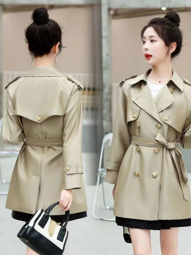 Imagem -04 - Trench Coat Britânico Curto Cinto Sênior High-end Grau Pequeno Novo Apuramento de Estoque Primavera e Outono 2023