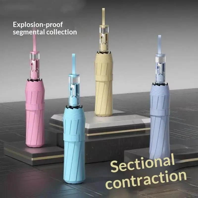 Automatic Anti Rebote 12 Bones For Sun And Big Rain And Folding UV Protection Reinforced, Wind-Resistant Umbrella