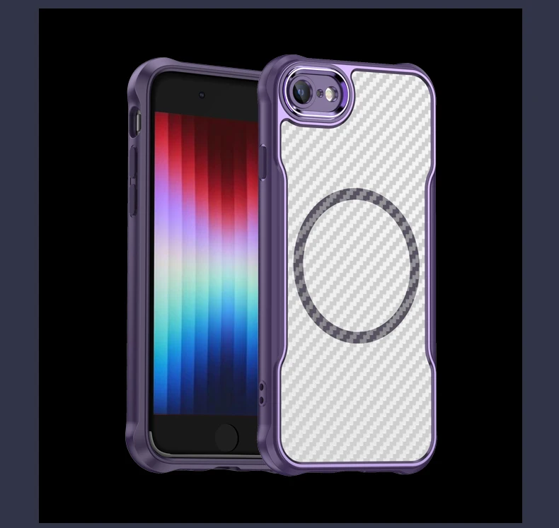 Geeignet für iPhone 7, Kohlefaser, Apple 8 Magsafe Wireless Charging Case SE2, durchscheinende Rüstung, iPhone SE3, Anti-Drop-Handyhülle – Detail 16
