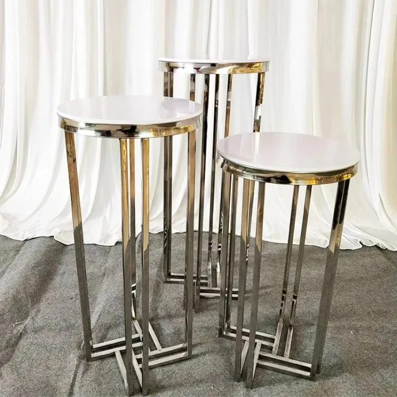 Stainless steel cake base cylindrical column display  wedding event decoration