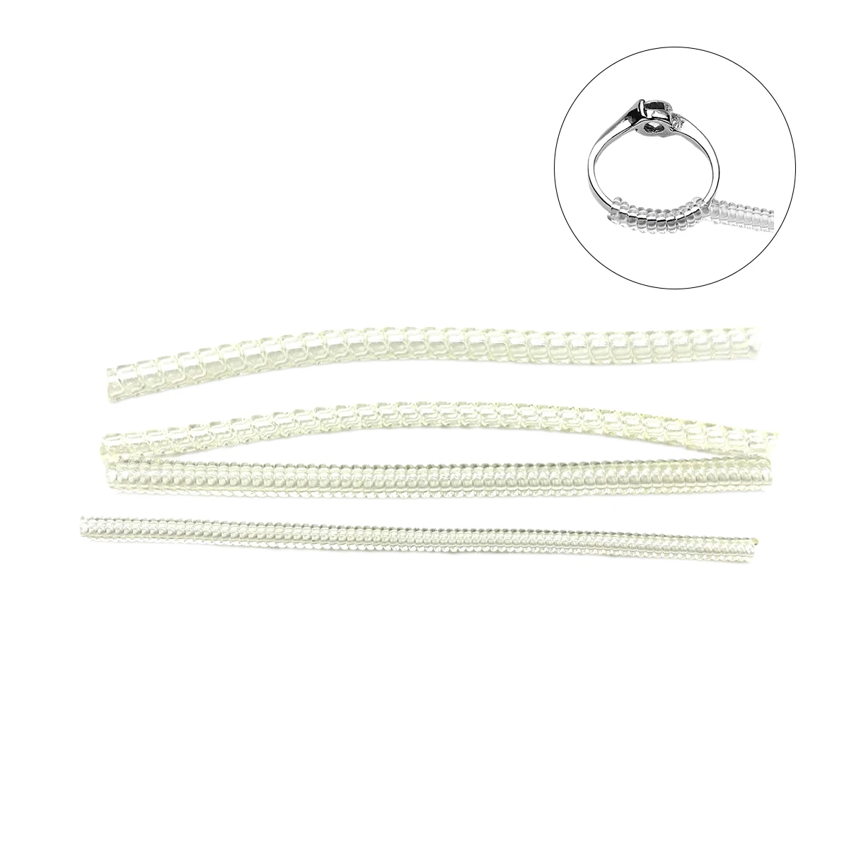 

5PCS Clear Ring Size Adjuster Transparent Spring Rope Ring Tightener Reducer Jewelry Resizing Tools