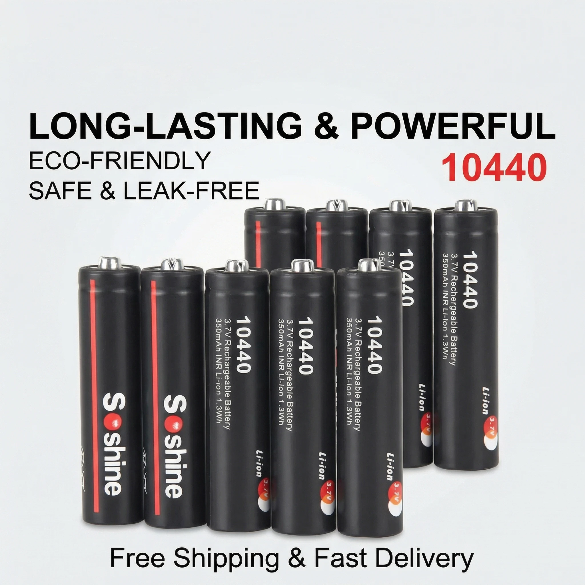 

3.7V 10440 Li-Ion Rechargeable Battery AAA Size 350mAh High Capacity For LED Flashlight Headlamp Radio