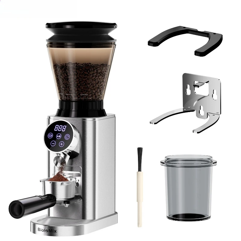 Stainless steel cone tray coffee grinder electric touch screen grinder grinder