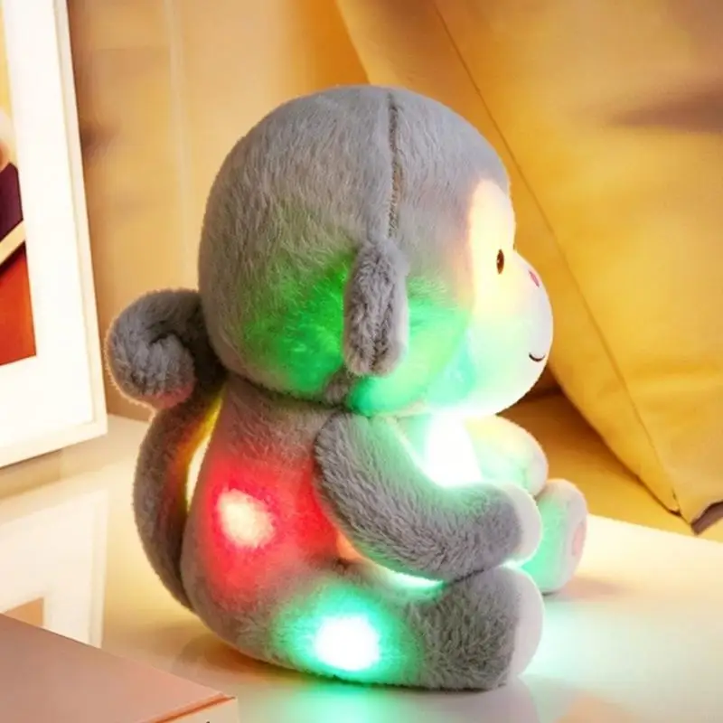 Soft LED Monkey Plush Doll Plush Toy with Foot Button Light for Kids Bedtime Comfort Room Accent and Gift Choice Appeal Today