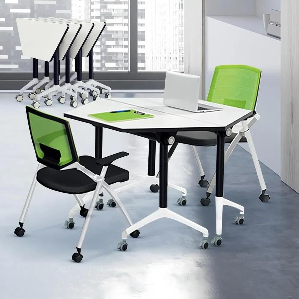 

Conference Table Foldable,Splicing Meeting Room Table Flip Top Conference Table On Wheels Suitable for Office,Meeting (2 pack)