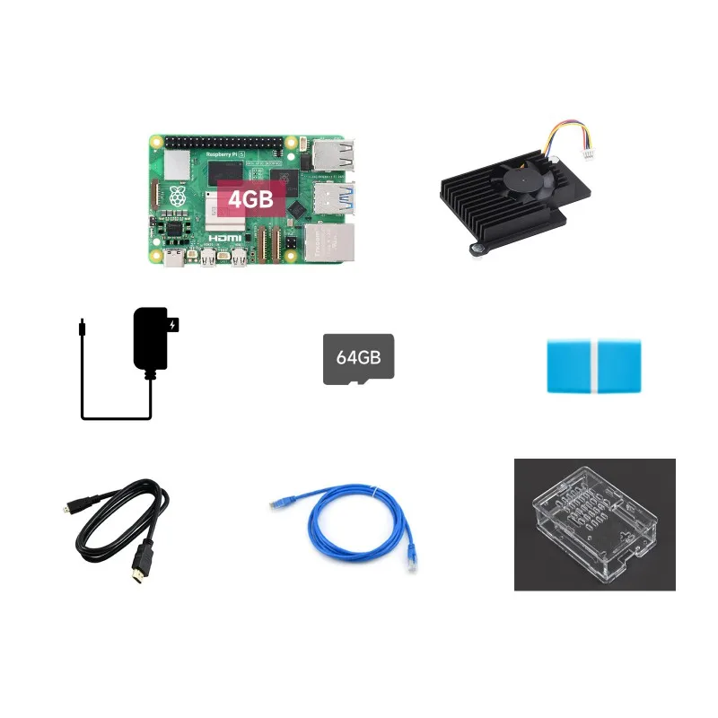 

Raspberry Pi 5 Kit, Options for Kits and 4GB/8GB RAM, BCM2712 processor, 2.4GHz quad-core 64-bit Arm Cortex-A76 CPU