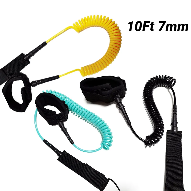 

10ft Surf Leash 7mm Stand UP Paddle Board Sup 7mm Surfboard Leash Elastic Kayak Rope For Water Sport Safety Leash