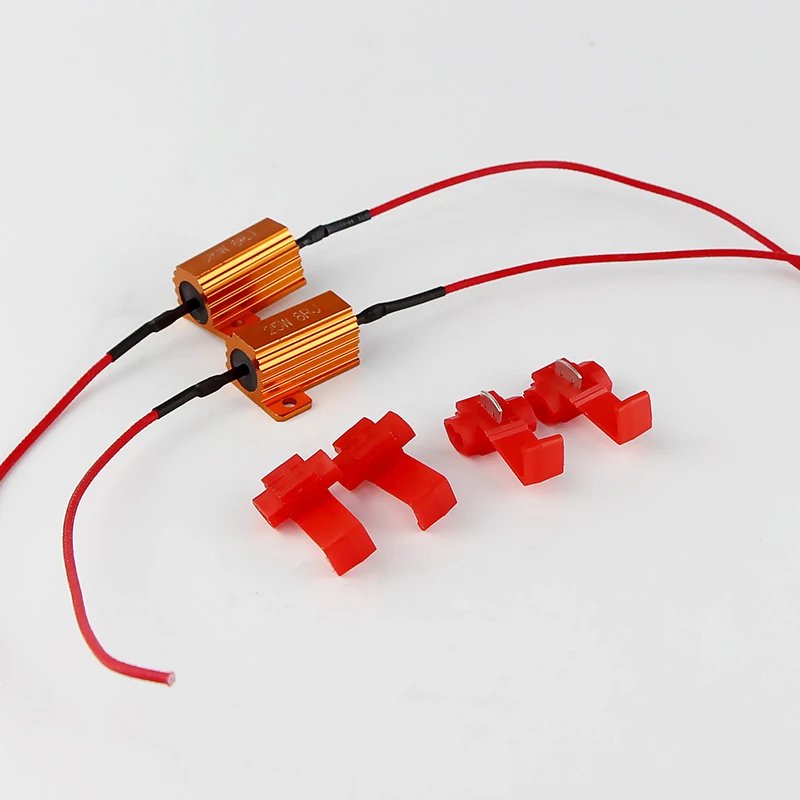 

2 шт./4 шт. Canbus без ошибок, автомобильное сопротивление нагрузки, проводка, светодиодный декодер, 25 Вт, 8 Ом, резистор нагрузки для автоматических сигнальных огней, 12 В постоянного тока